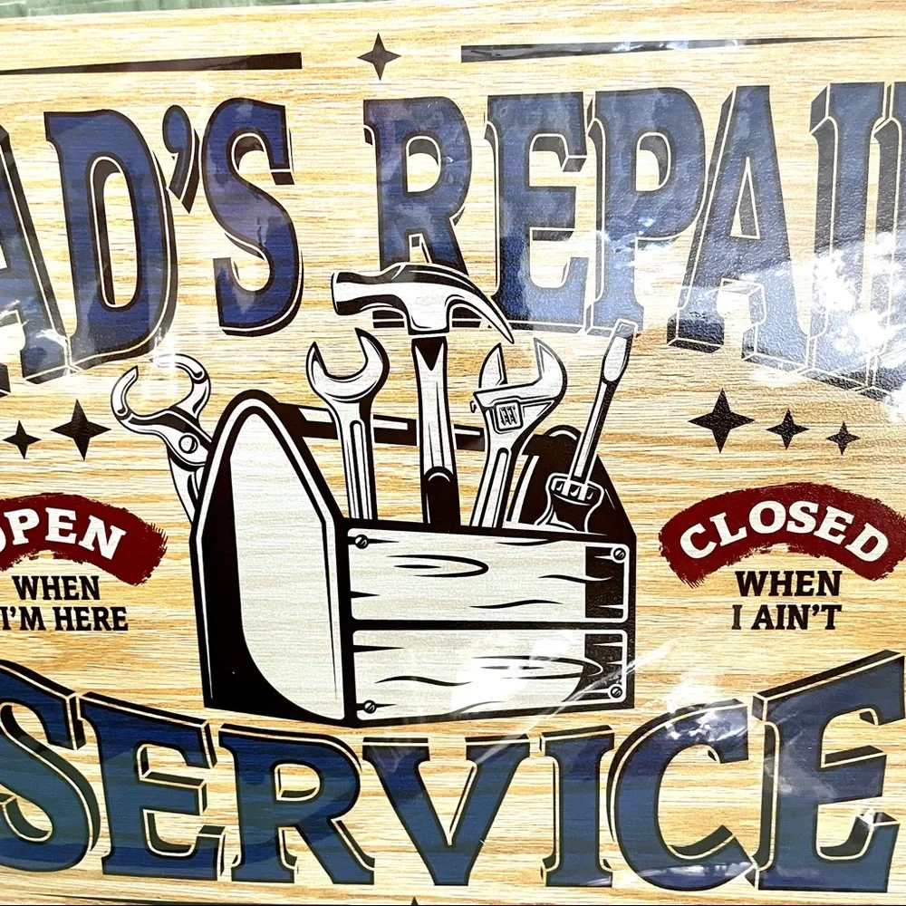 NEW Dad’s Repair Service Metal Sign